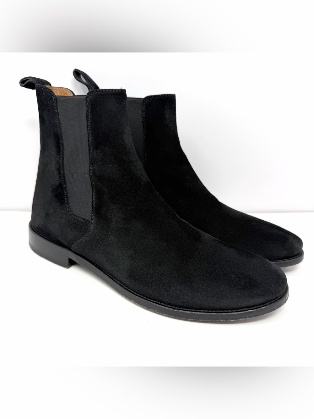 Oro Men's Black Suede Chelsea Boots Made in Spain